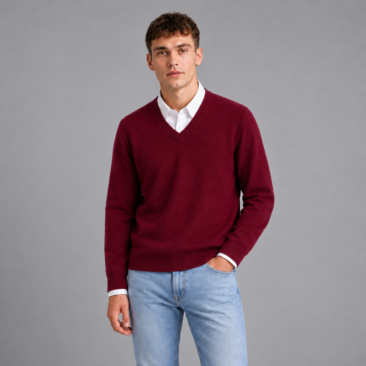 Joost | Zachte Trui in Cashmere Stijl – V-Hals en Lichtgewicht Warmte