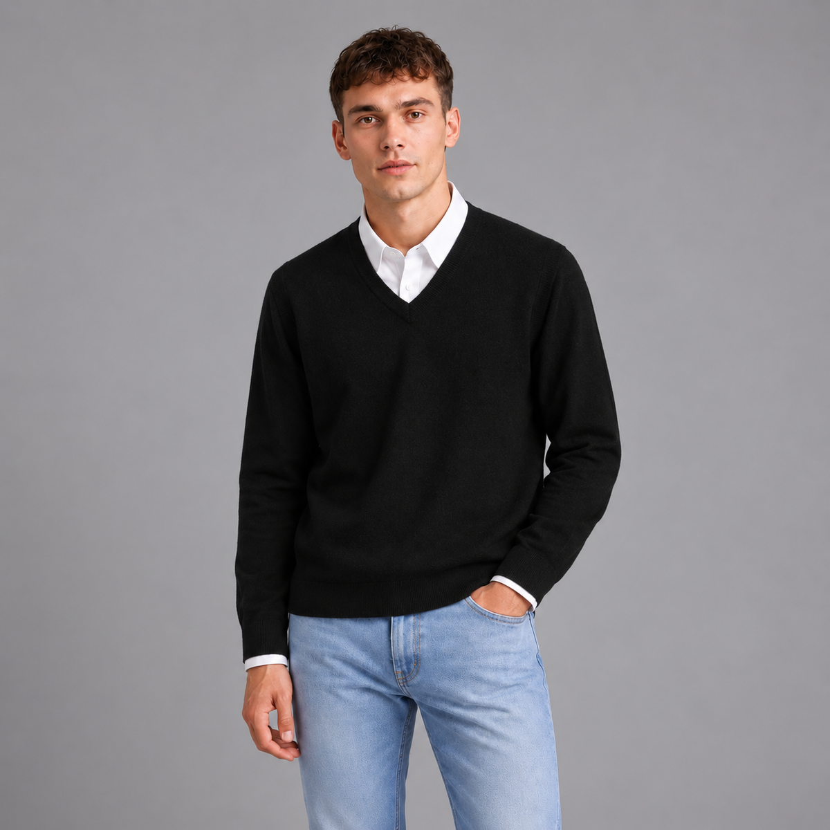 Joost | Zachte Trui in Cashmere Stijl – V-Hals en Lichtgewicht Warmte