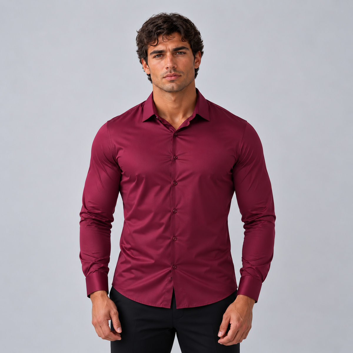 Julian | Heren Overhemd Slim Fit – Satijnen Look en Comfortabele Stretch