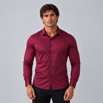 Julian | Heren Overhemd Slim Fit – Satijnen Look en Comfortabele Stretch