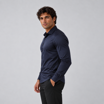 Julian | Heren Overhemd Slim Fit – Satijnen Look en Comfortabele Stretch