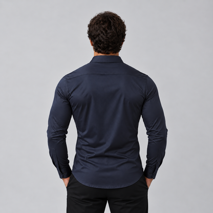 Julian | Heren Overhemd Slim Fit – Satijnen Look en Comfortabele Stretch