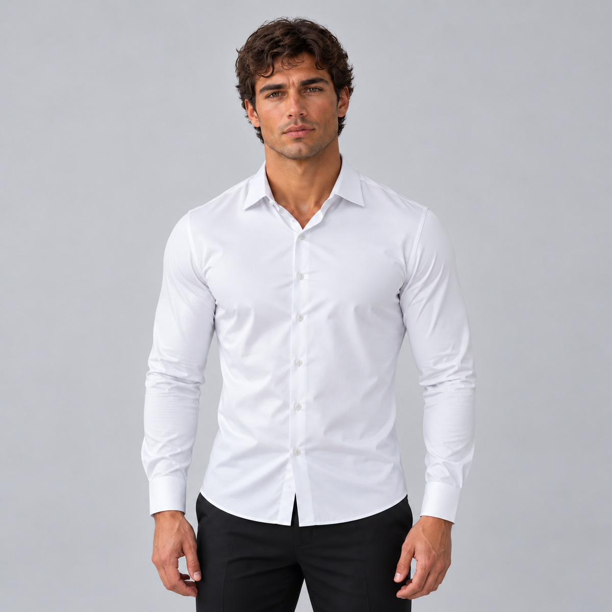 Julian | Heren Overhemd Slim Fit – Satijnen Look en Comfortabele Stretch