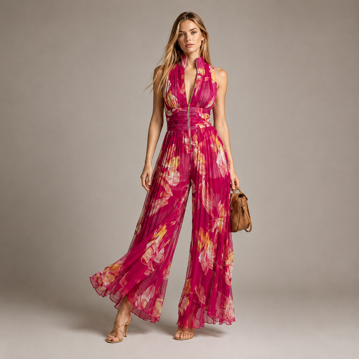 Louise – Jumpsuit Met Bloemenprint En Wijde Pijpen