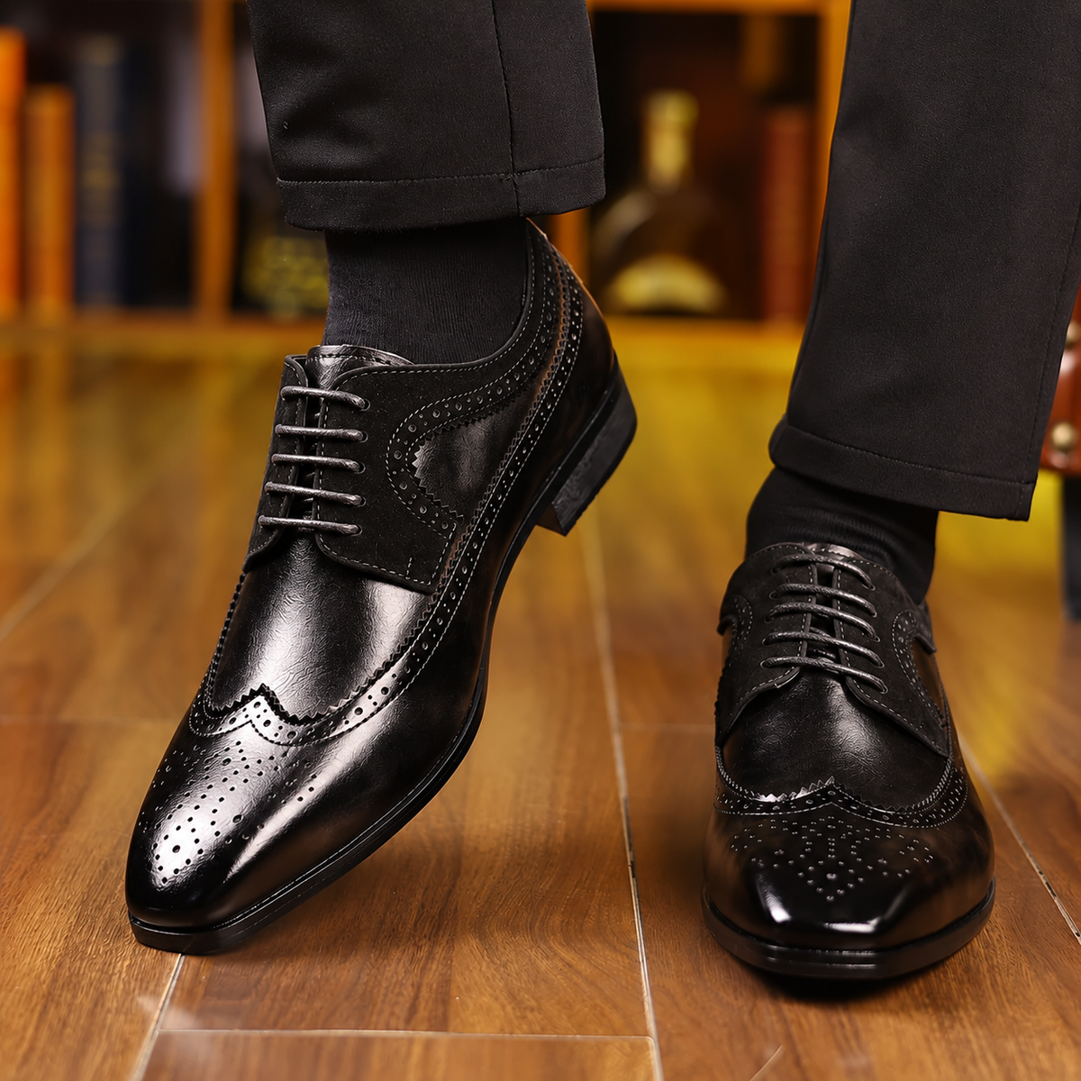 Koen | Heren Nette Schoenen Brogue – Vleugelneus en Vetersluiting