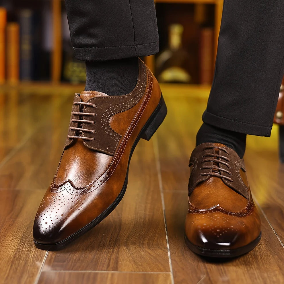 Koen | Heren Nette Schoenen Brogue – Vleugelneus en Vetersluiting