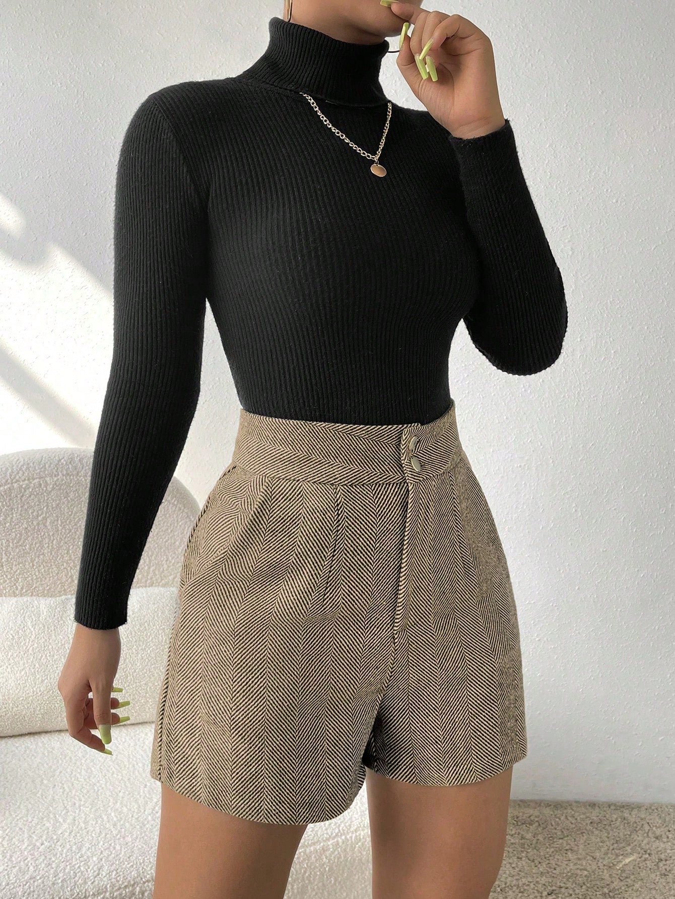 Lovia – Visgraat hoge taille Broek