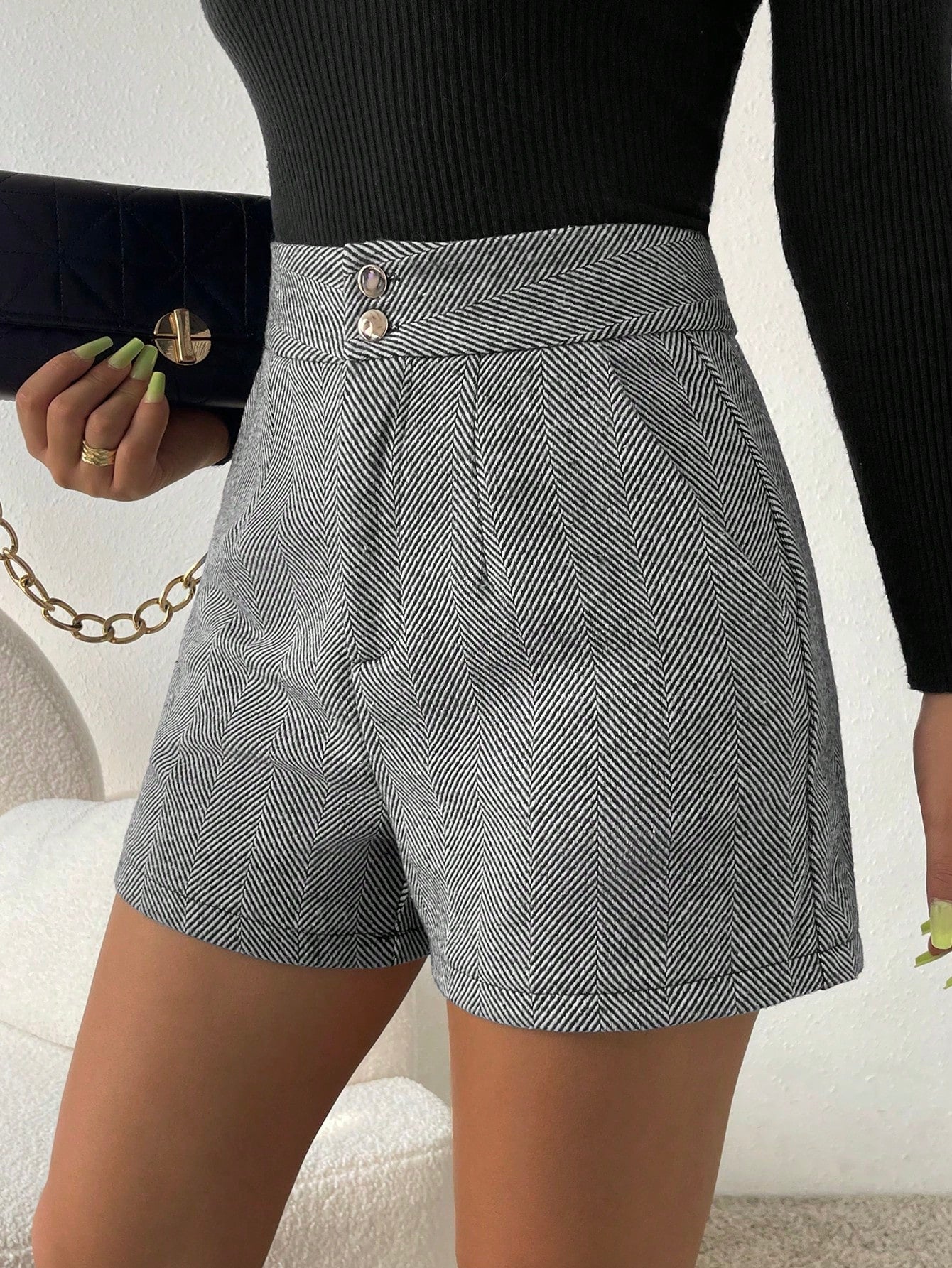 Lovia – Visgraat hoge taille Broek