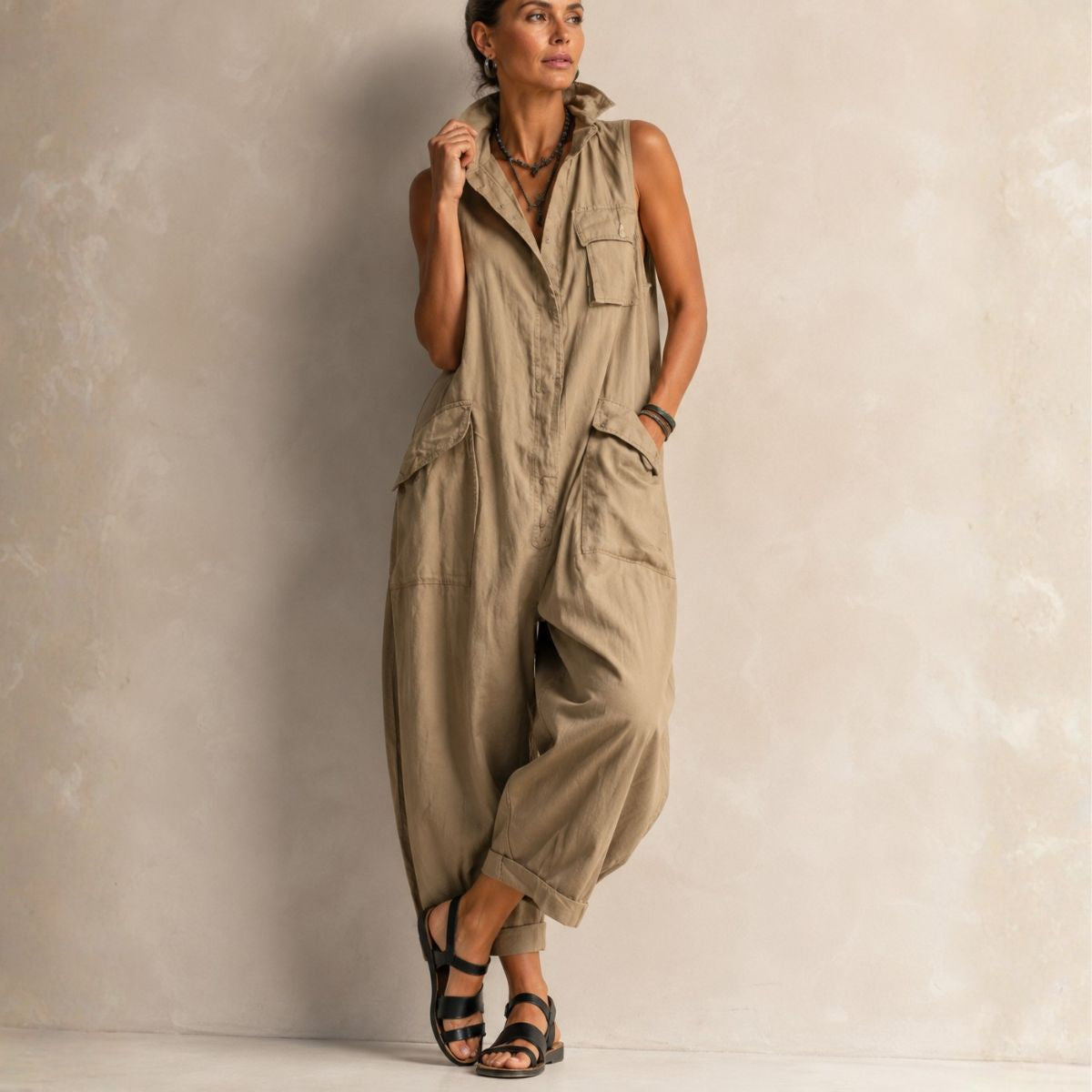 Lynn – Luchtige Mouwloze Jumpsuit