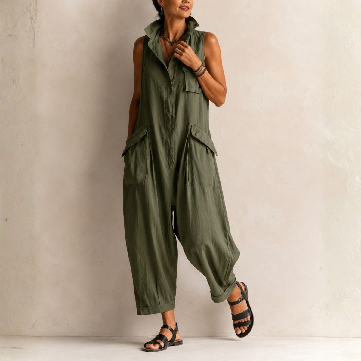 Lynn – Luchtige Mouwloze Jumpsuit