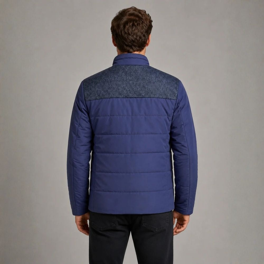 Lars | Heren Fleece Gevoerde Gewatteerde Jas – Warme Opstaande Kraag en Strakke Winterlook
