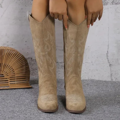 Lieke | Dames Cowboylaarzen – Hoge Schacht en Puntige Neus