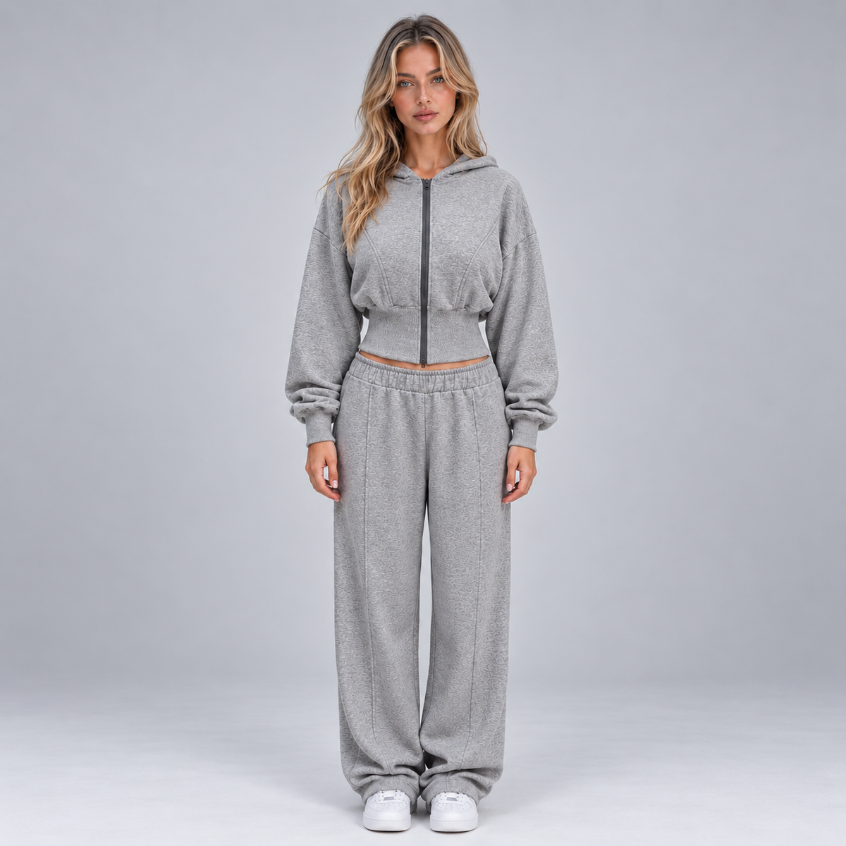 Lien | Dames Trainingspak Comfortabel – Hoodie met Brede Taillerand en Wijde Joggingbroek