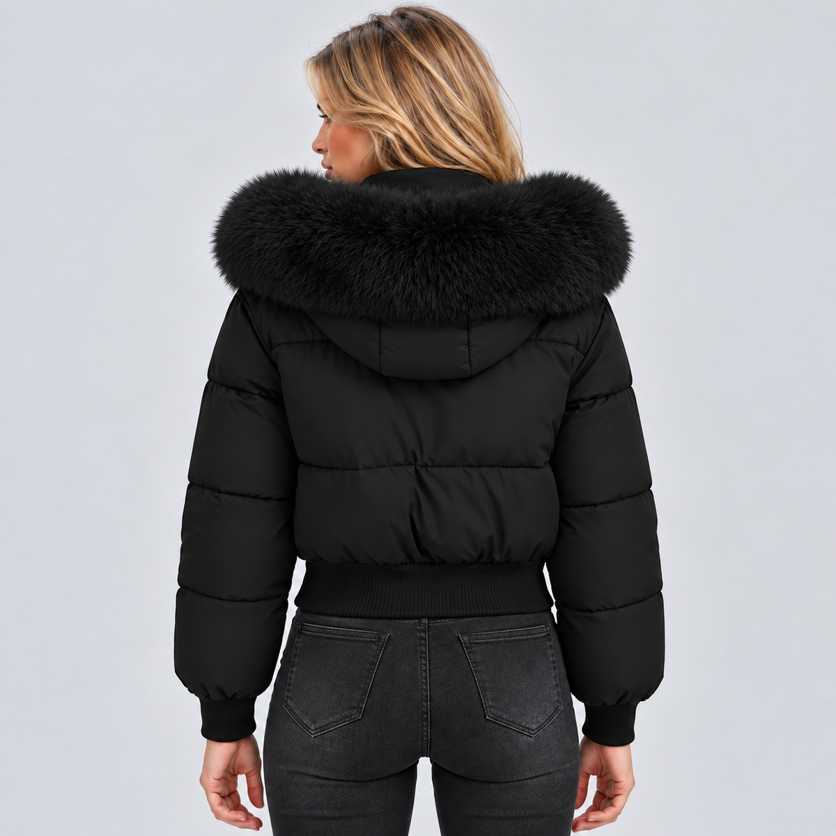 Lisanne | Dames Pufferjas Winter – Warme Pluche Kraag en Elastische Boorden