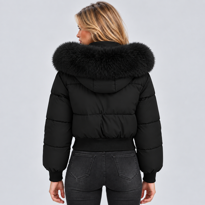 Lisanne | Dames Pufferjas Winter – Warme Pluche Kraag en Elastische Boorden
