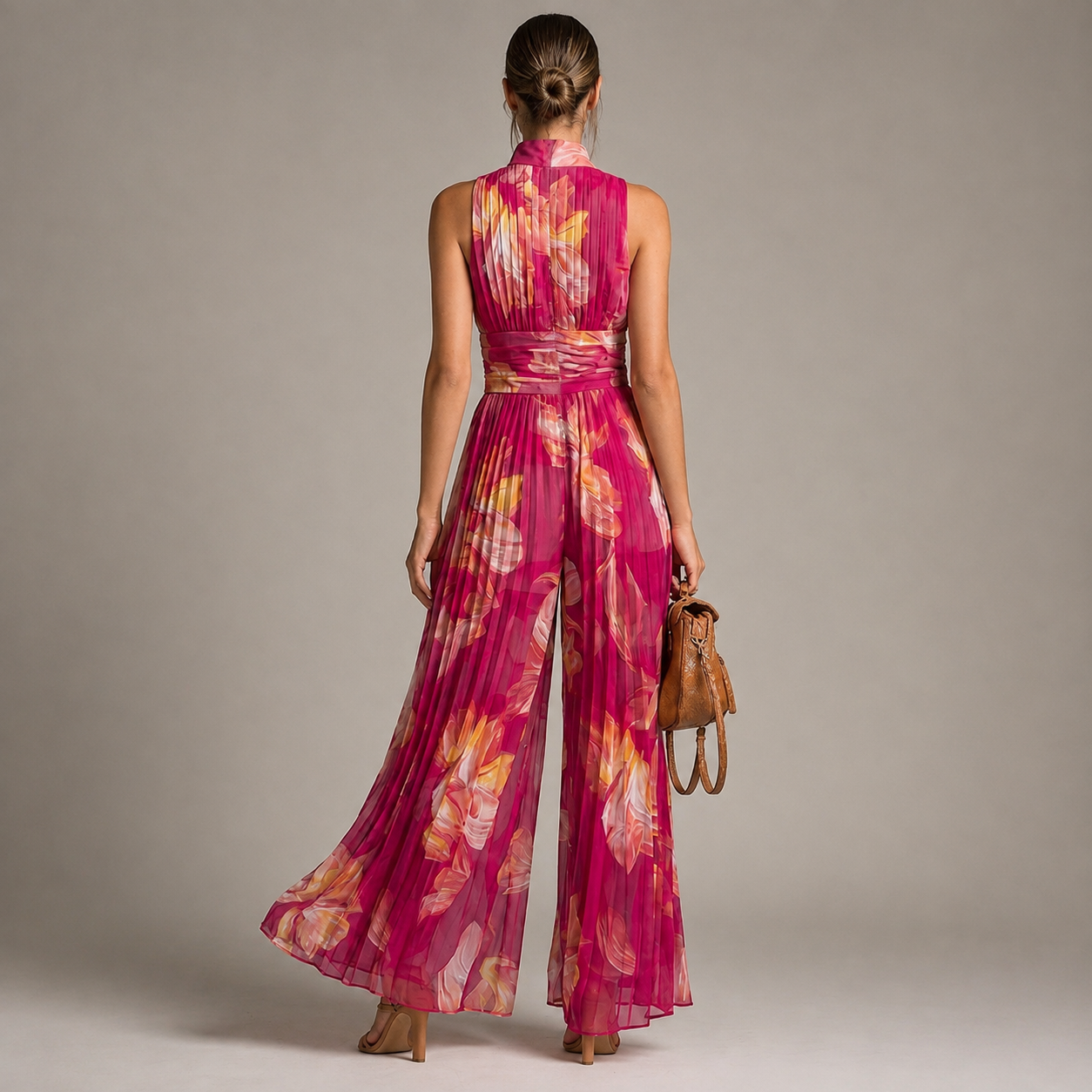 Louise – Jumpsuit Met Bloemenprint En Wijde Pijpen