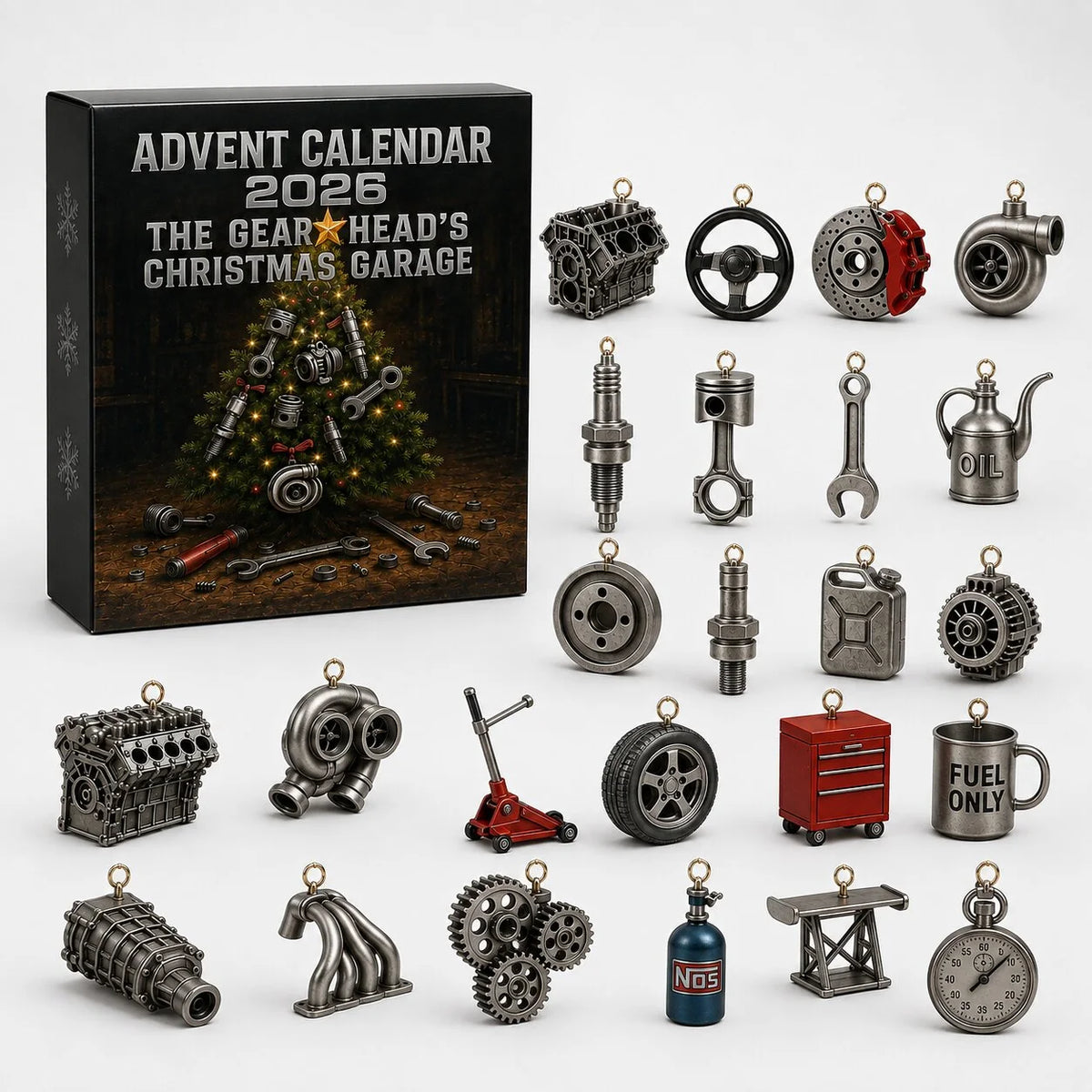 Lovia | Auto Onderdelen Adventskalender 2026 – 24 Garage Kersthangers en Verrassingen