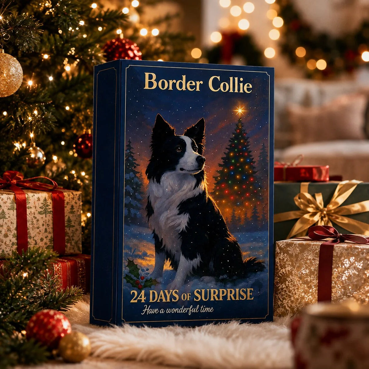 Lovia | Border Collie Adventskalender 2026 – 24 Hondenfiguurtjes en Kersthangers