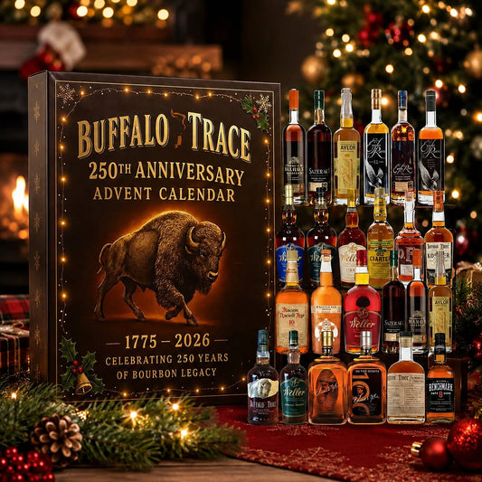 Lovia | Bourbon Whisky Adventskalender 2026 – 24 Mini Fles Kersthangers en Verrassingen