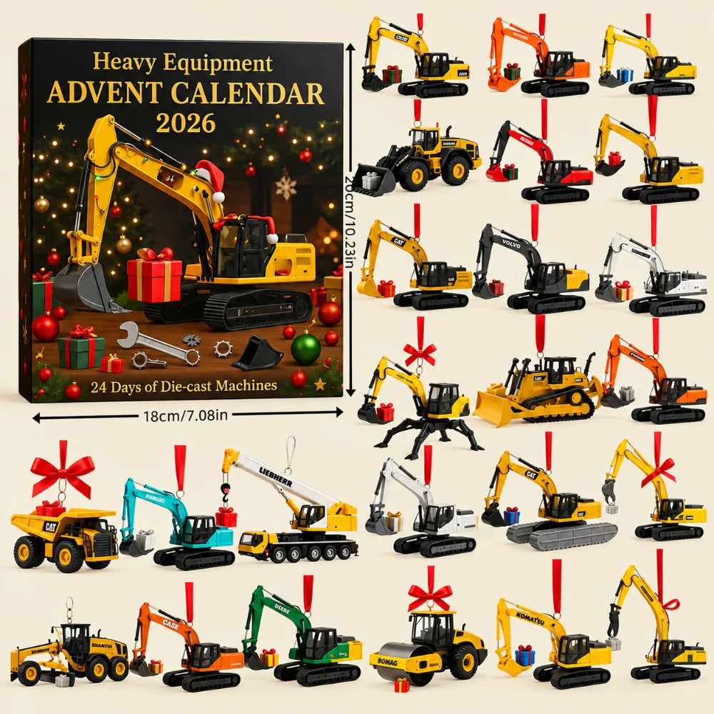 Lovia | Bouwvoertuigen Adventskalender 2026 – 24 Metalen Mini Machines Verrassingen