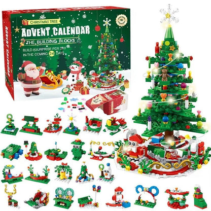 Lovia | DIY Bouwstenen Adventskalender 2026 – Kerstboom Bouwset 1102 Stukjes