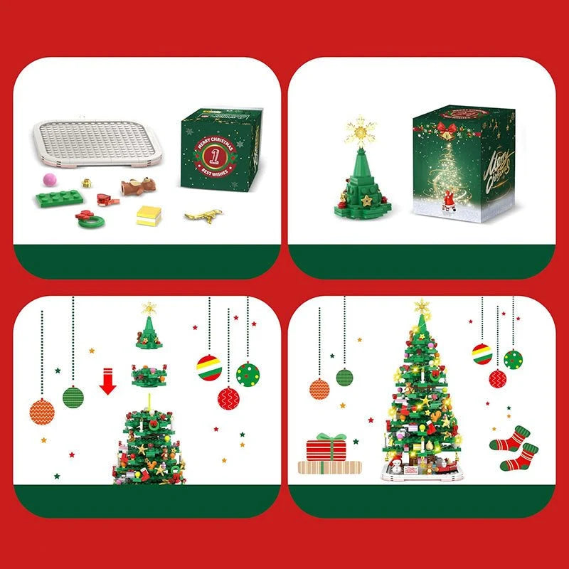 Lovia | DIY Bouwstenen Adventskalender 2026 – Kerstboom Bouwset 1102 Stukjes