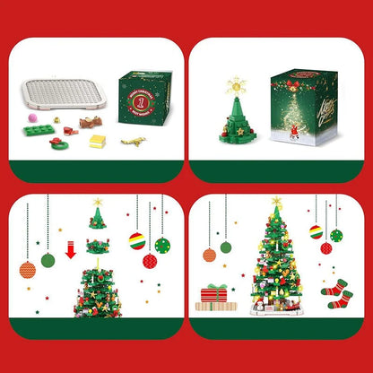 Lovia | DIY Bouwstenen Adventskalender 2026 – Kerstboom Bouwset 1102 Stukjes