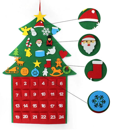 Lovia | DIY Vilten Kerstboom Adventskalender 2026 – 24 Vakjes en Versiering
