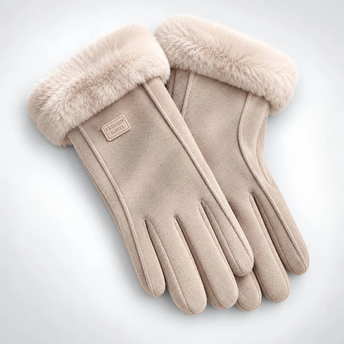 Lovia | Dames Handschoenen Suède-look – Pluche Rand en Touchscreen