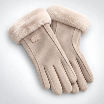 Lovia | Dames Handschoenen Suède-look – Pluche Rand en Touchscreen