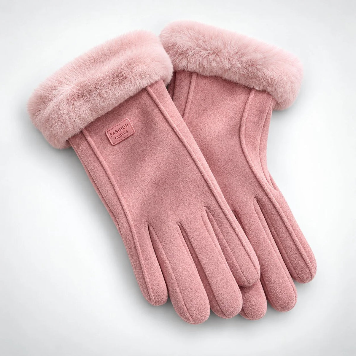 Lovia | Dames Handschoenen Suède-look – Pluche Rand en Touchscreen