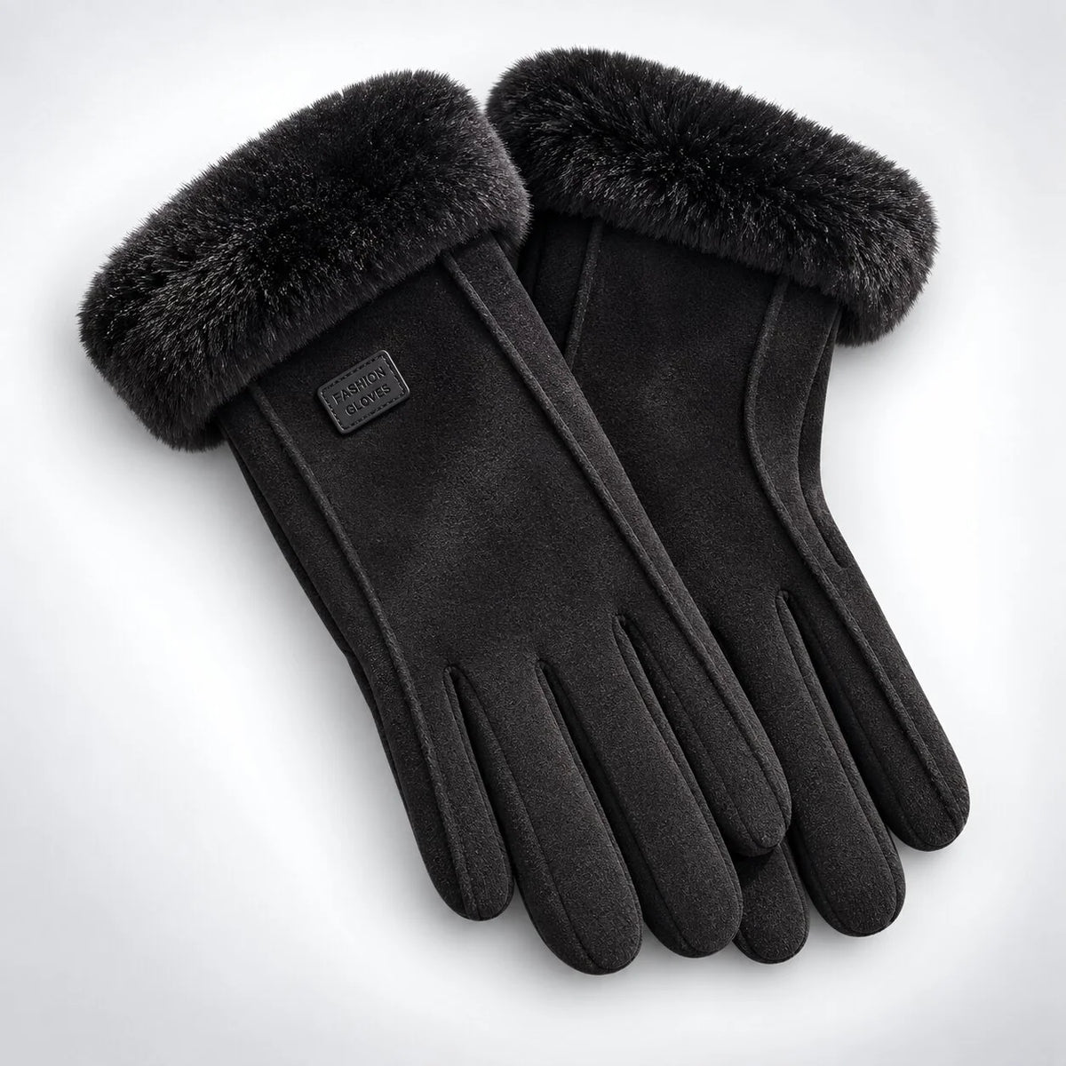 Lovia | Dames Handschoenen Suède-look – Pluche Rand en Touchscreen