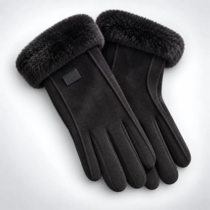 Lovia | Dames Handschoenen Suède-look – Pluche Rand en Touchscreen