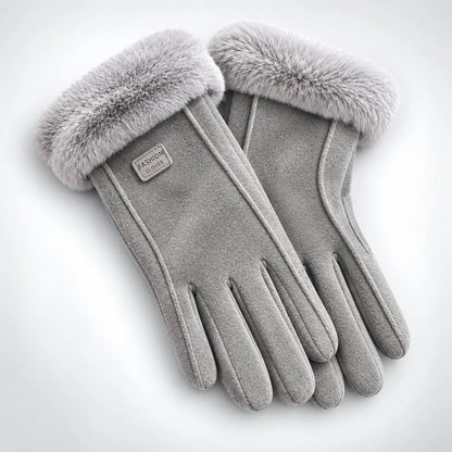 Lovia | Dames Handschoenen Suède-look – Pluche Rand en Touchscreen