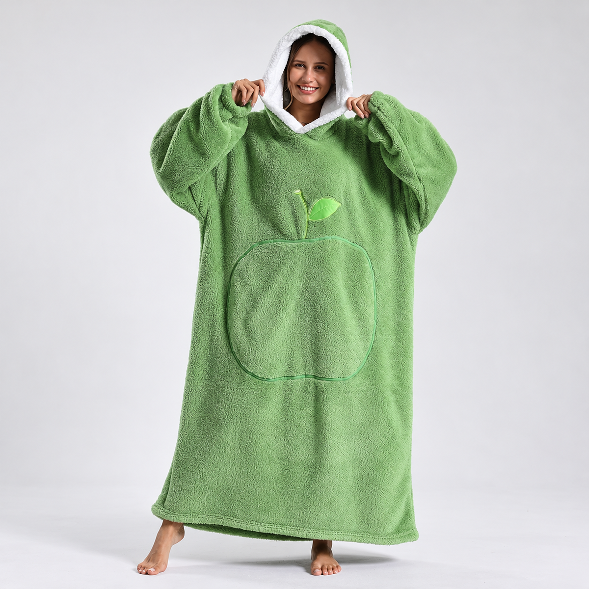 Lovia | Dames Hoodie Deken Oversized – Zachte Pluche en Grote Buikzak
