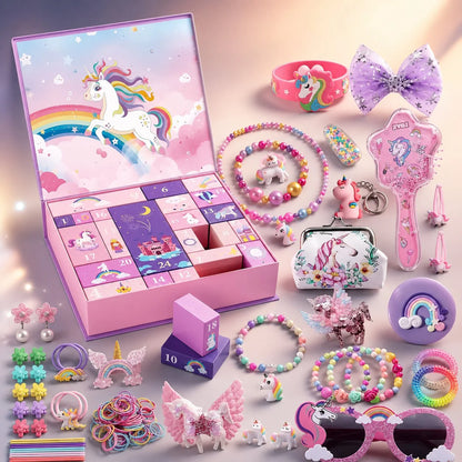 Lovia | Eenhoorn Adventskalender 2026 – 24 Haaraccessoires en Sieraden voor Meisjes