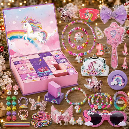 Lovia | Eenhoorn Adventskalender 2026 – 24 Haaraccessoires en Sieraden voor Meisjes