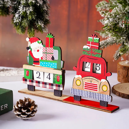 Lovia | Houten Aftelkalender Kerst 2026 – Kerstman Truck met Cadeautjes