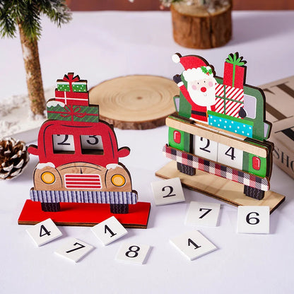 Lovia | Houten Aftelkalender Kerst 2026 – Kerstman Truck met Cadeautjes