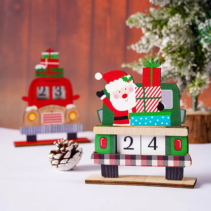 Lovia | Houten Aftelkalender Kerst 2026 – Kerstman Truck met Cadeautjes