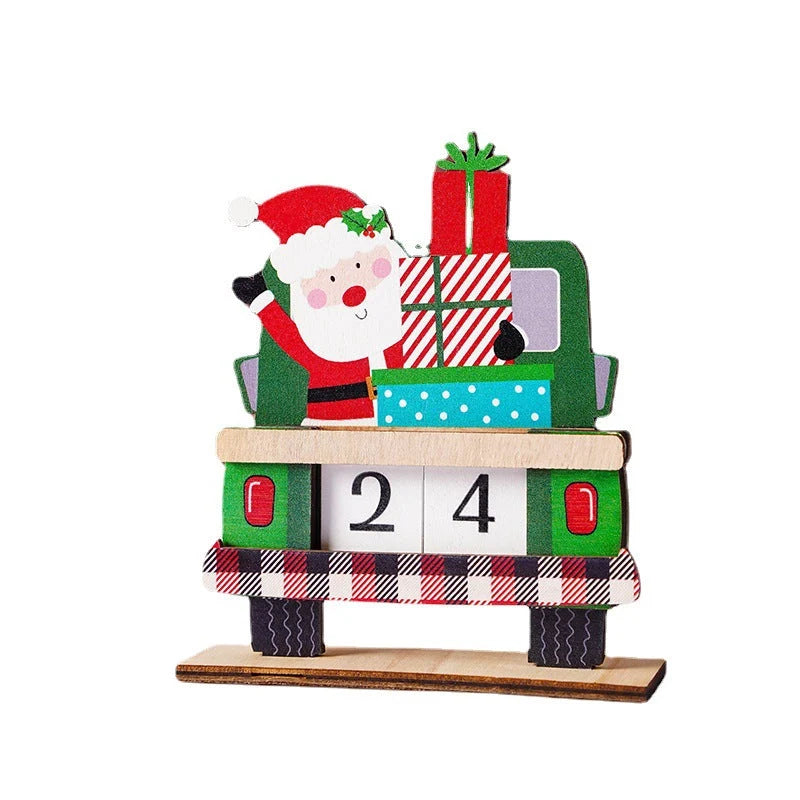 Lovia | Houten Aftelkalender Kerst 2026 – Kerstman Truck met Cadeautjes