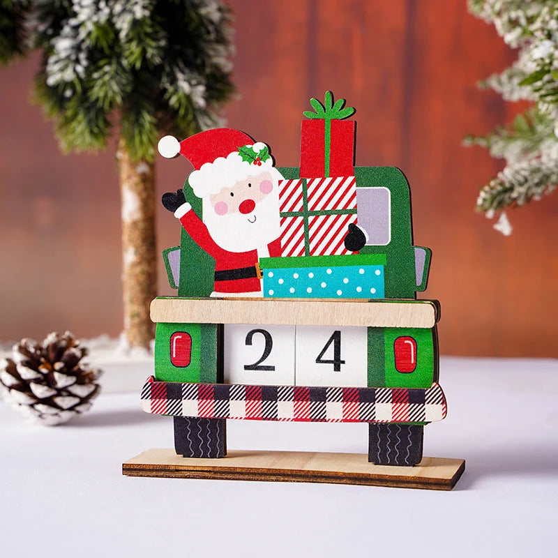 Lovia | Houten Aftelkalender Kerst 2026 – Kerstman Truck met Cadeautjes