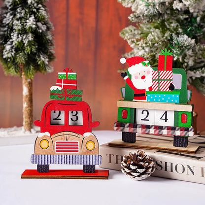 Lovia | Houten Aftelkalender Kerst 2026 – Kerstman Truck met Cadeautjes