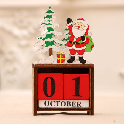 Lovia | Houten Kerstkalender Blokjes 2026 – Kerstfiguur met Kerstboompjes