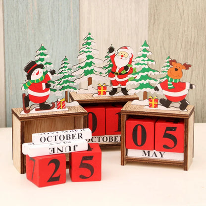 Lovia | Houten Kerstkalender Blokjes 2026 – Kerstfiguur met Kerstboompjes