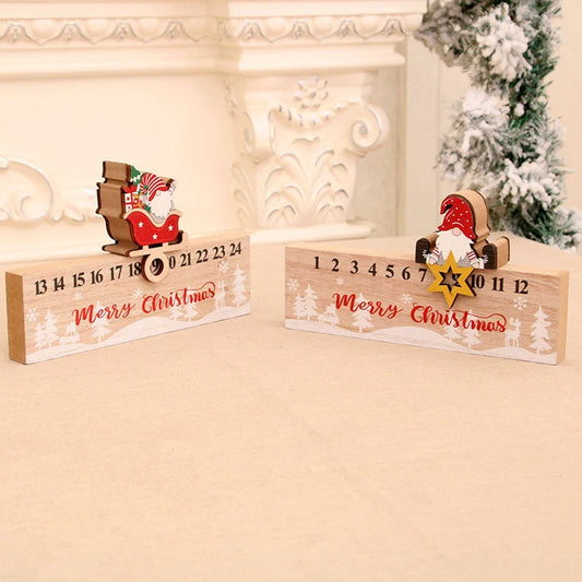 Lovia | Houten Adventskalender 2026 – Kerstman Slee Aftelbalk 1 t/m 24