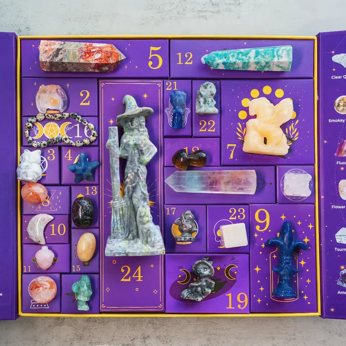 Lovia | Luxe Kristallen Adventskalender 2026 – 24 Edelstenen, Figuurtjes en Armband