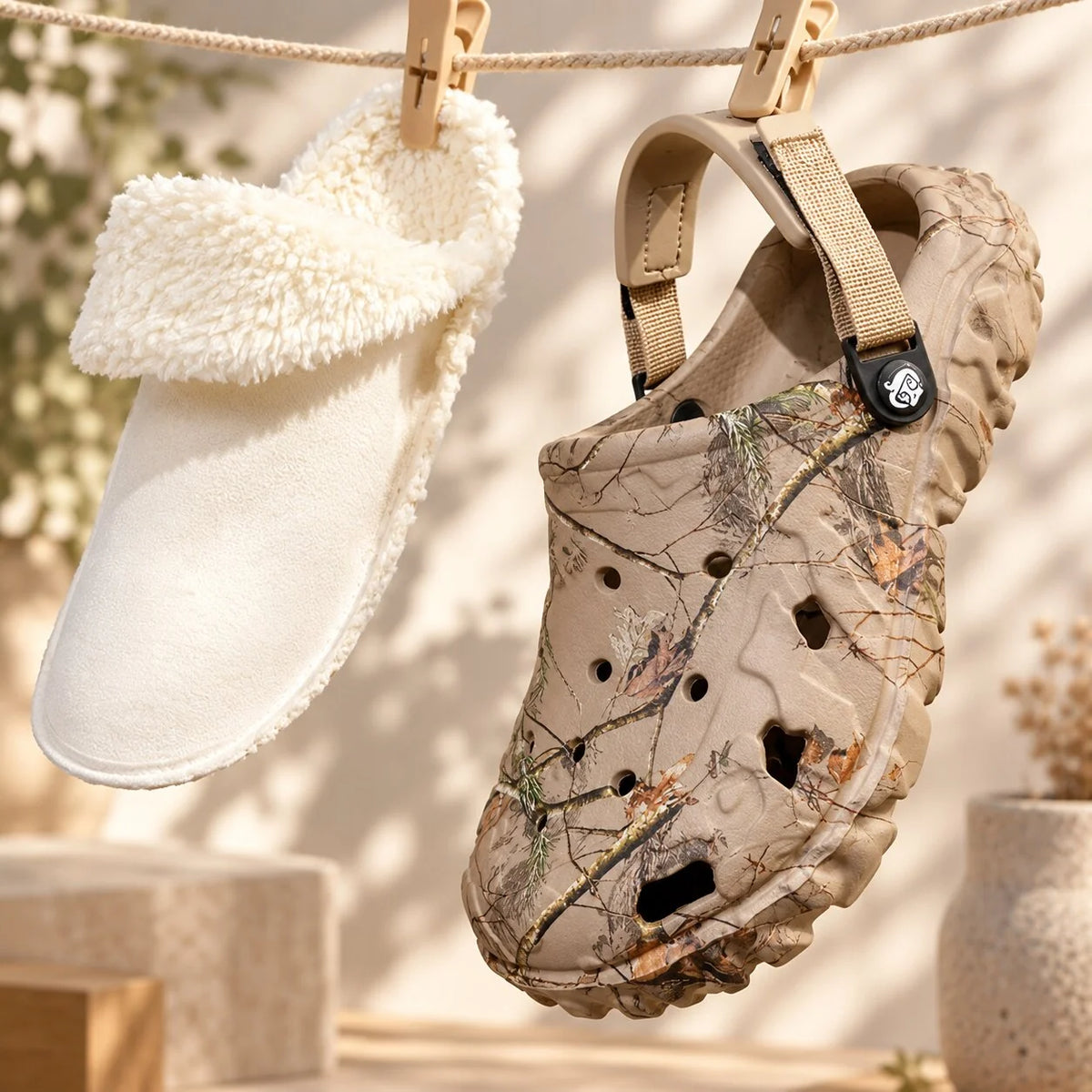 Lovia | Unisex Gevoerde Clogs Camouflage – Uitneembare Voering en Hielbandje