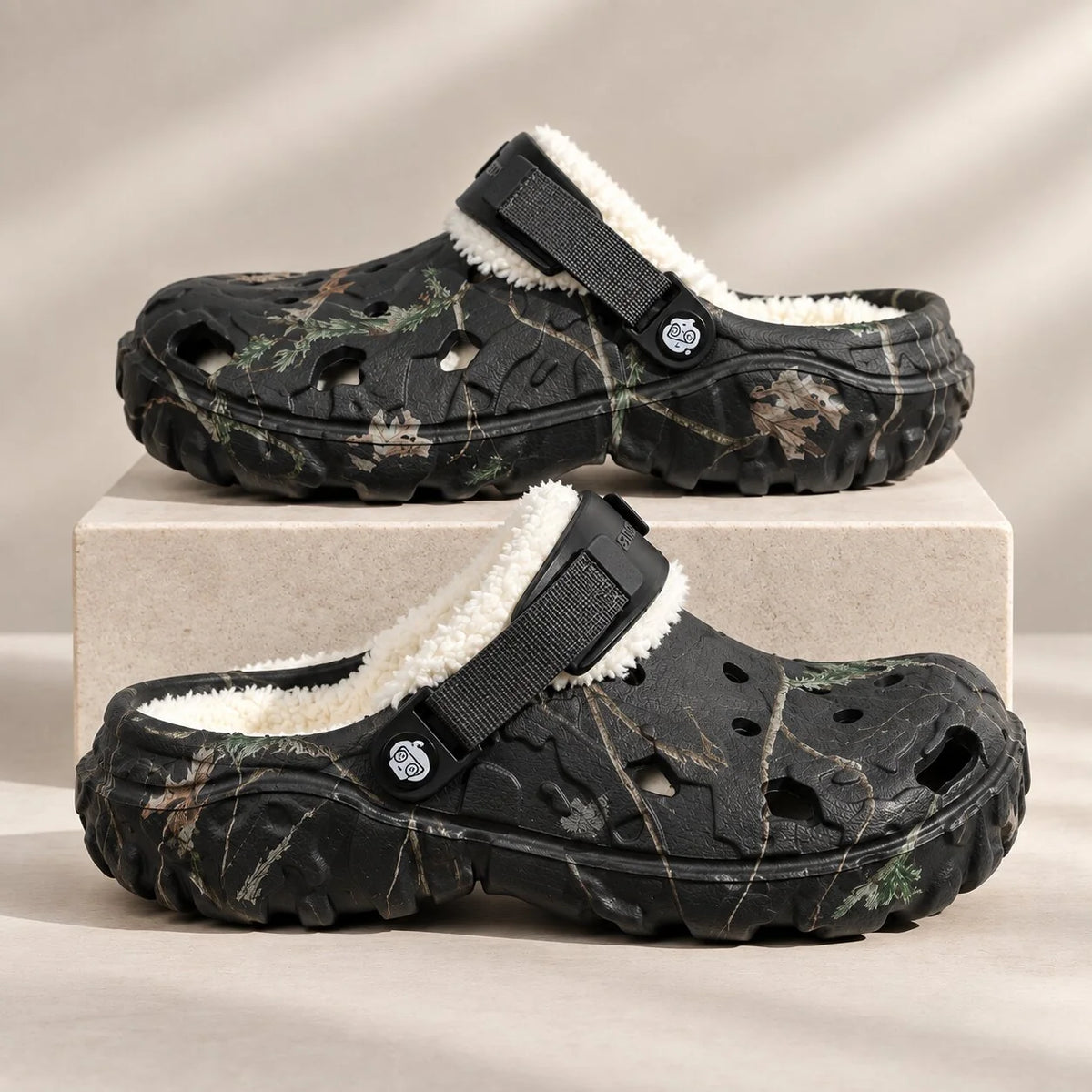 Lovia | Unisex Gevoerde Clogs Camouflage – Uitneembare Voering en Hielbandje