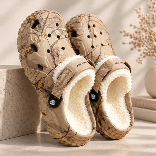 Lovia | Unisex Gevoerde Clogs Camouflage – Uitneembare Voering en Hielbandje
